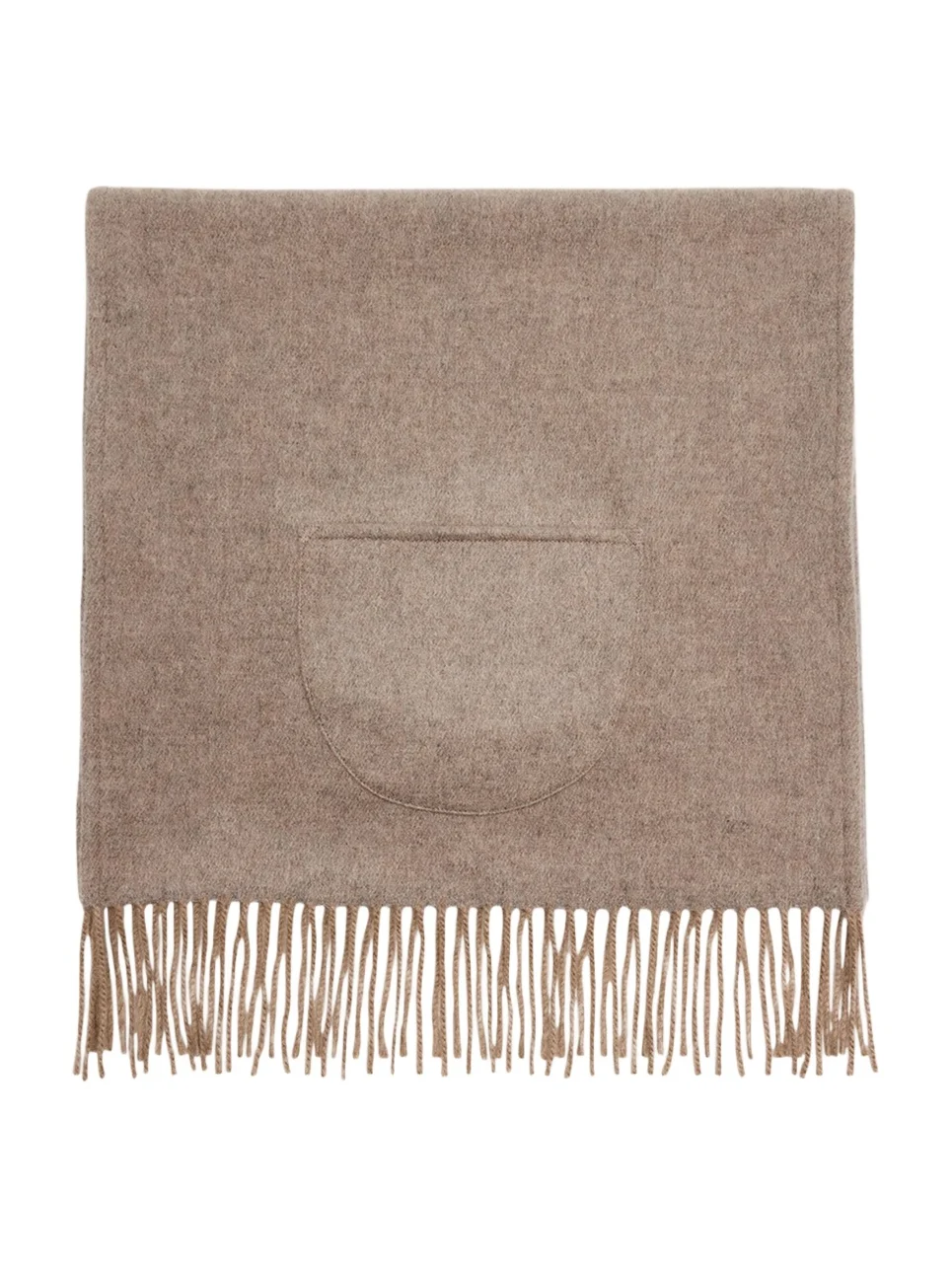 Cashmere Fringe Trim Pocket Scarf Cashmere Fringe Trim Pocket Scarf
