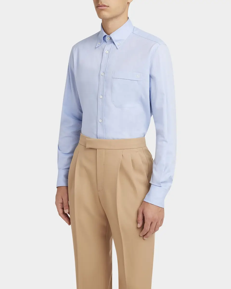 Valentino Garavani Men's VLogo Oxford Sport Shirt | Thumbnail 3 Valentino Garavani Men's VLogo Oxford Sport Shirt | Thumbnail 3