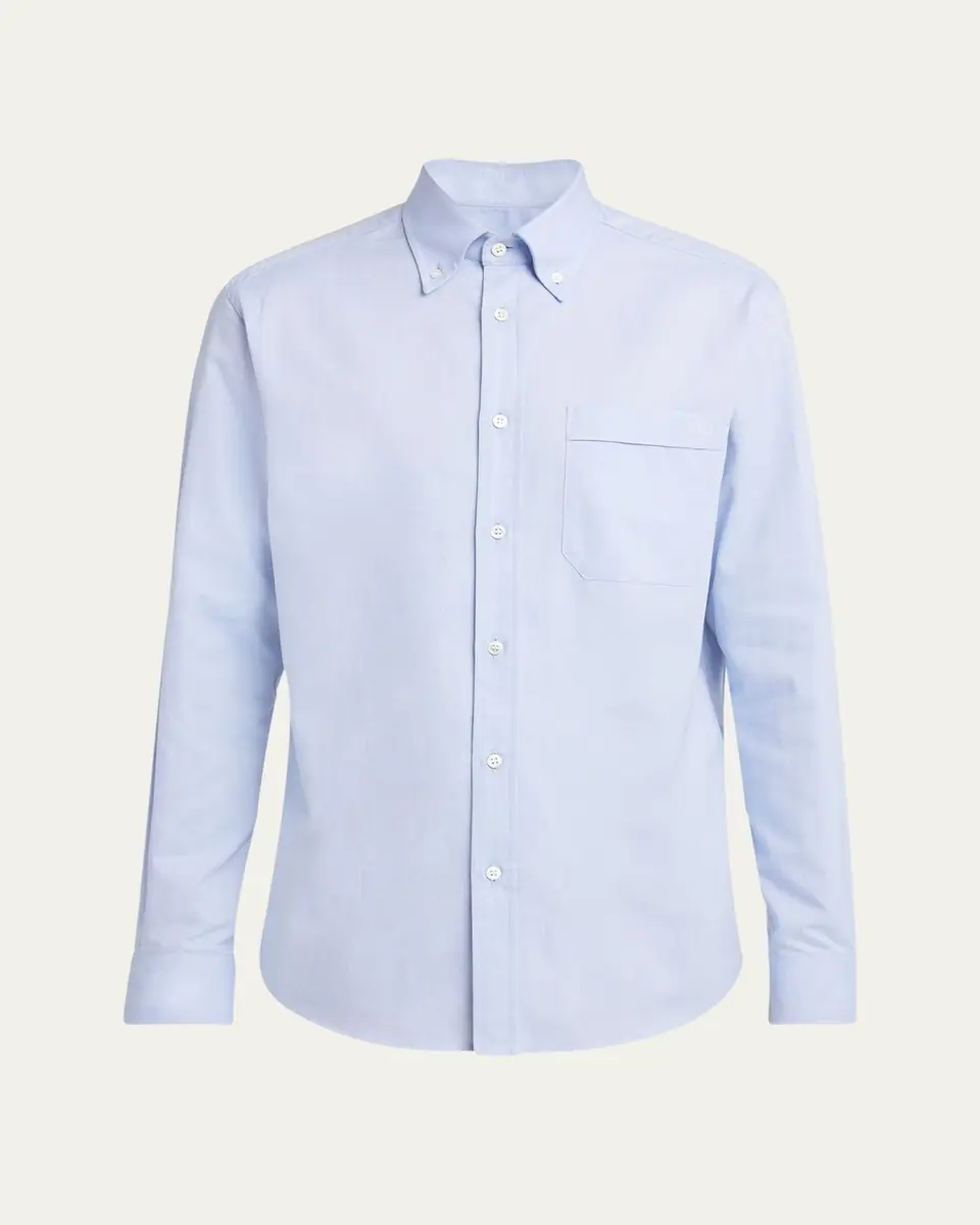 Valentino Garavani Men's VLogo Oxford Sport Shirt | Thumbnail 5 Valentino Garavani Men's VLogo Oxford Sport Shirt | Thumbnail 5