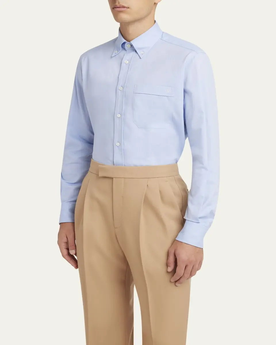Valentino Garavani Men's VLogo Oxford Sport Shirt | Thumbnail 8 Valentino Garavani Men's VLogo Oxford Sport Shirt | Thumbnail 8