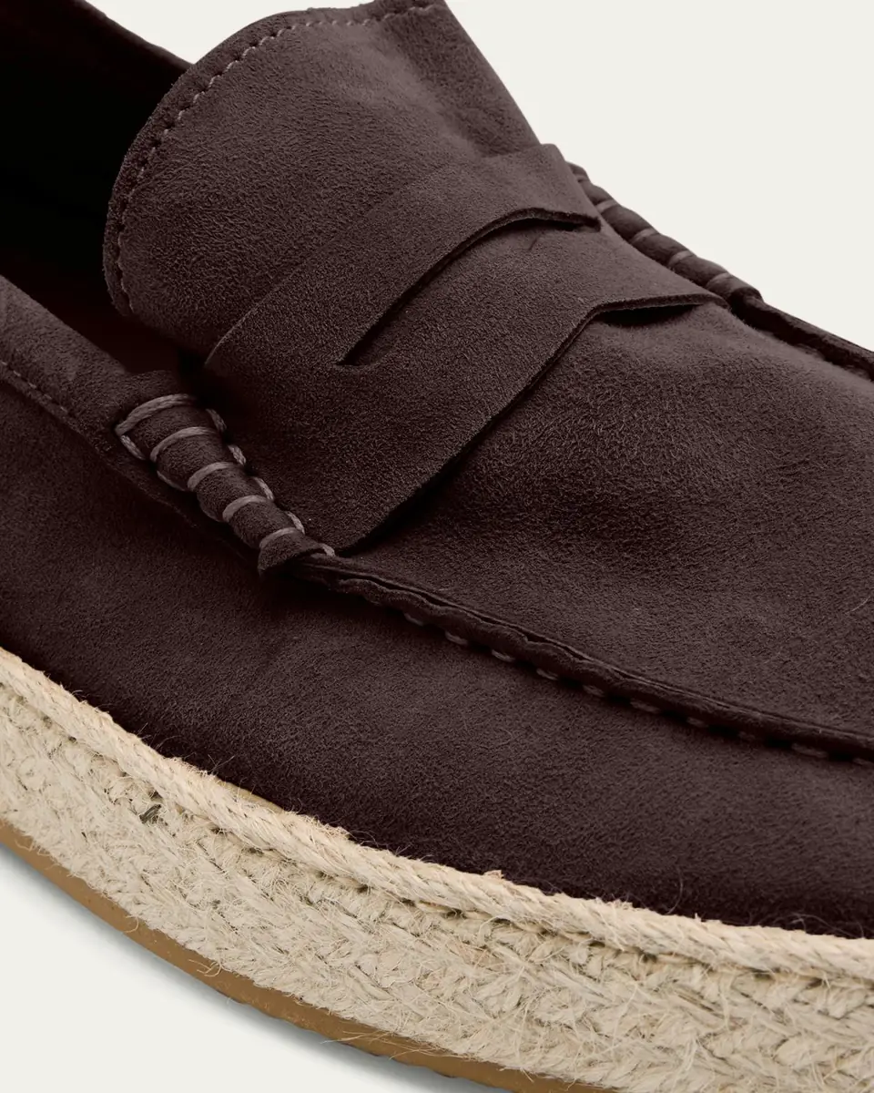 Ron White Men's Dylan Weatherproof Suede and Raffia Slip-On Sneakers | Thumbnail 2