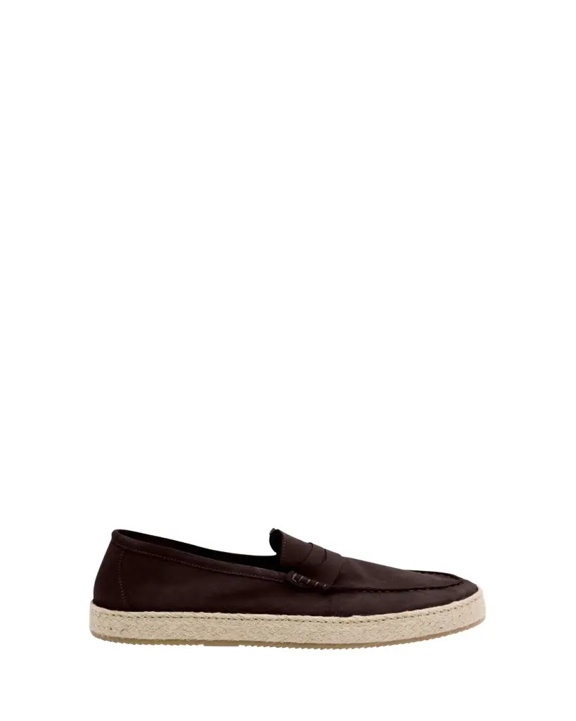 Ron White Men's Dylan Weatherproof Suede and Raffia Slip-On Sneakers | Image 1 Ron White Men's Dylan Weatherproof Suede and Raffia Slip-On Sneakers | Image 1