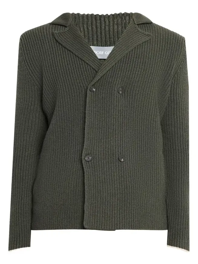 Men's Cashmere Rib Double-Breasted Jacket Men's Cashmere Rib Double-Breasted Jacket