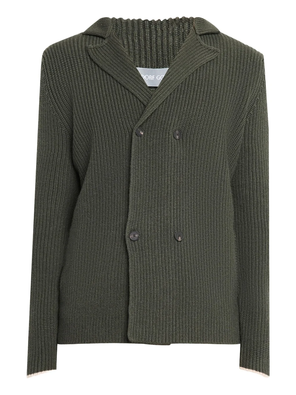 Bergdorf Goodman Men's Cashmere Rib Double-Breasted Jacket