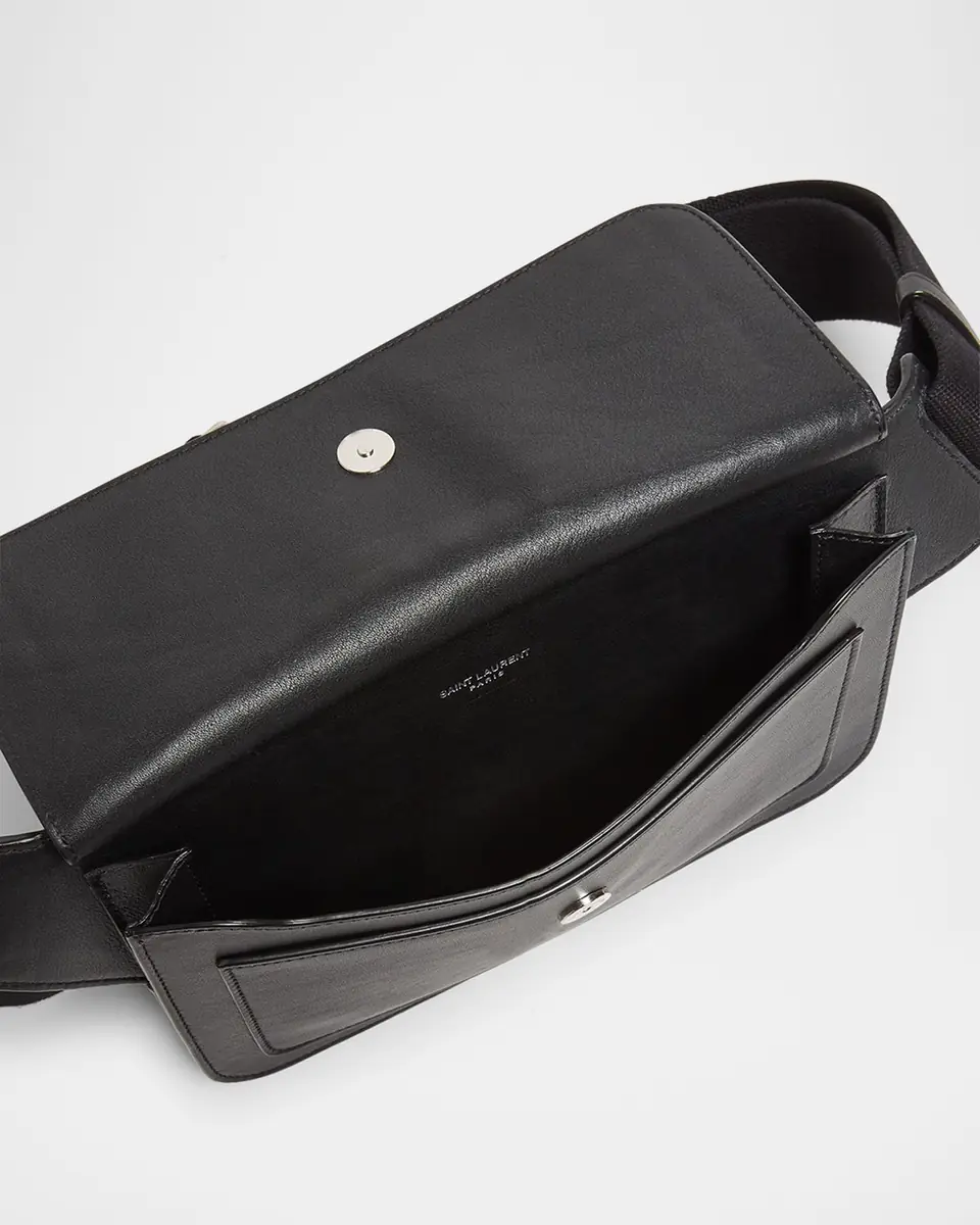 Saint Laurent Men's New Line Leather Belt Bag | Thumbnail 3
