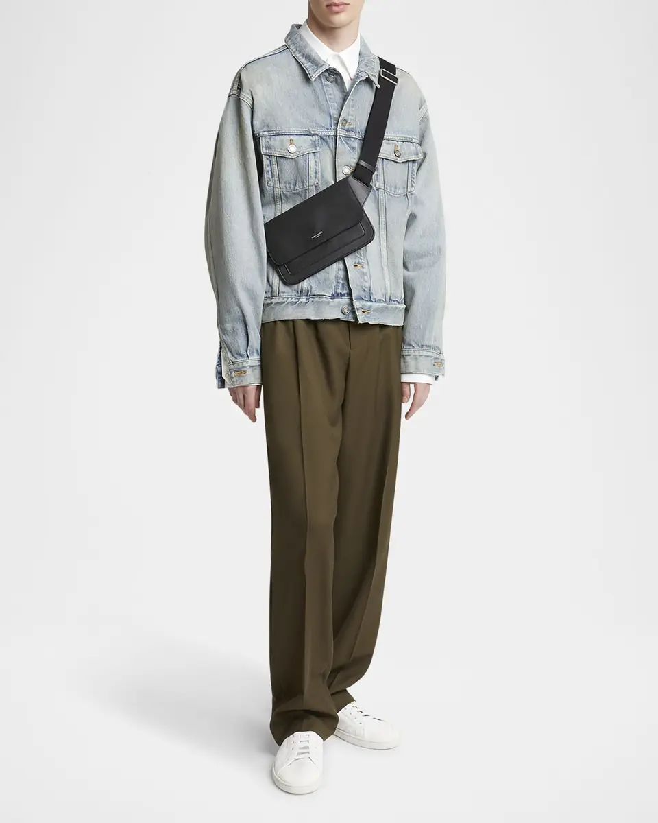 Saint Laurent Men's New Line Leather Belt Bag | Thumbnail 4
