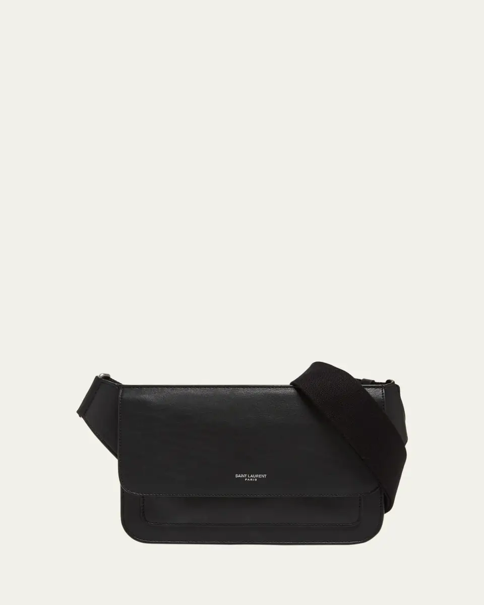 Saint Laurent Men's New Line Leather Belt Bag | Thumbnail 5