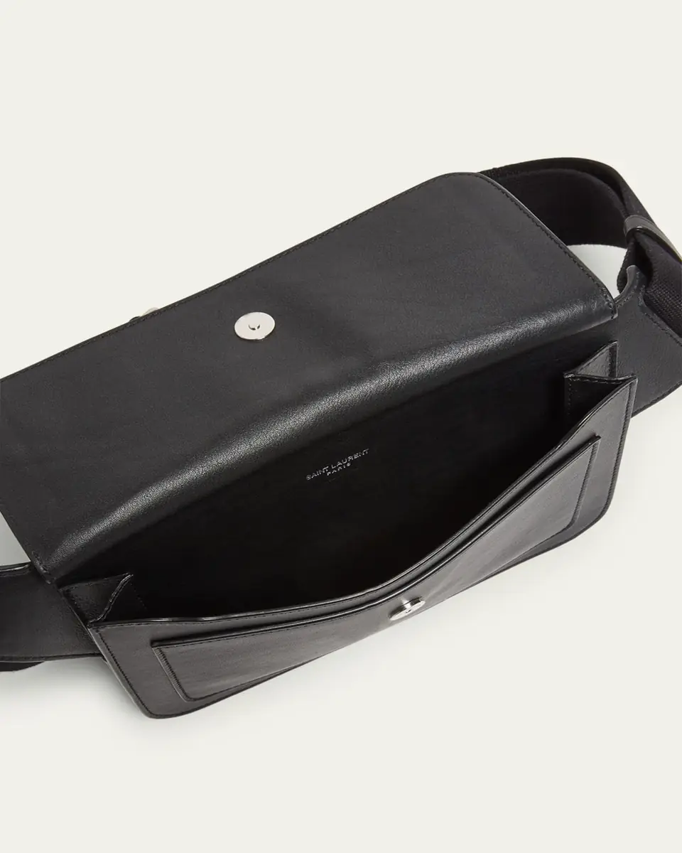 Saint Laurent Men's New Line Leather Belt Bag | Thumbnail 8