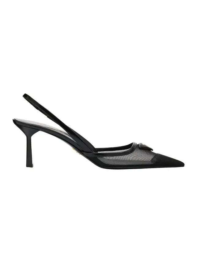 Rete Nylon Mesh Slingback Pumps