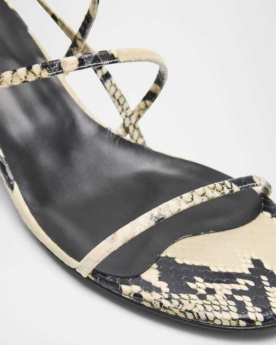 Khaite Strappy Python-Embossed Kitten Sandals | Thumbnail 4