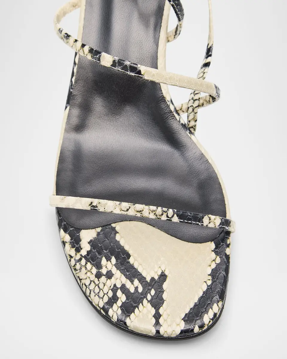 Khaite Strappy Python-Embossed Kitten Sandals | Thumbnail 5