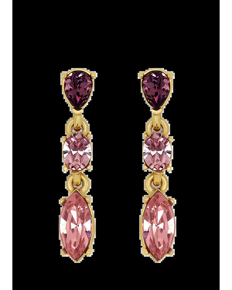 Oscar de la Renta Crystal Three-Drop Earrings | Thumbnail 2 Oscar de la Renta Crystal Three-Drop Earrings | Thumbnail 2