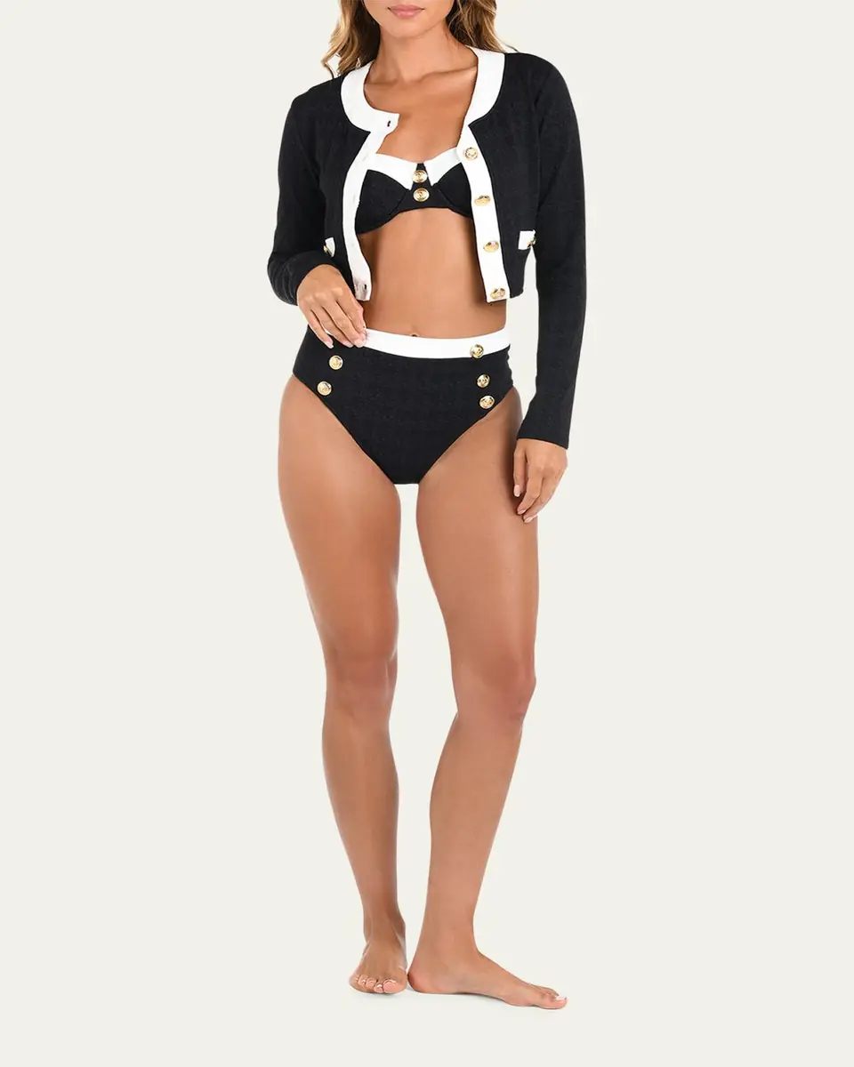 L'Agence Adaline Colorblock Chic Swim Cardigan | Thumbnail 4 L'Agence Adaline Colorblock Chic Swim Cardigan | Thumbnail 4