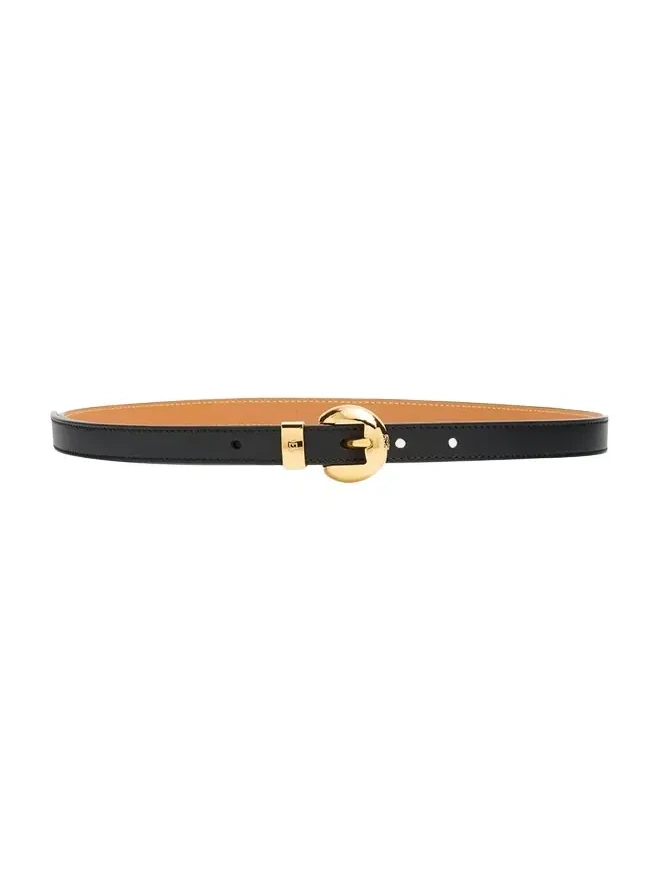 Pebble Leather Skinny Belt