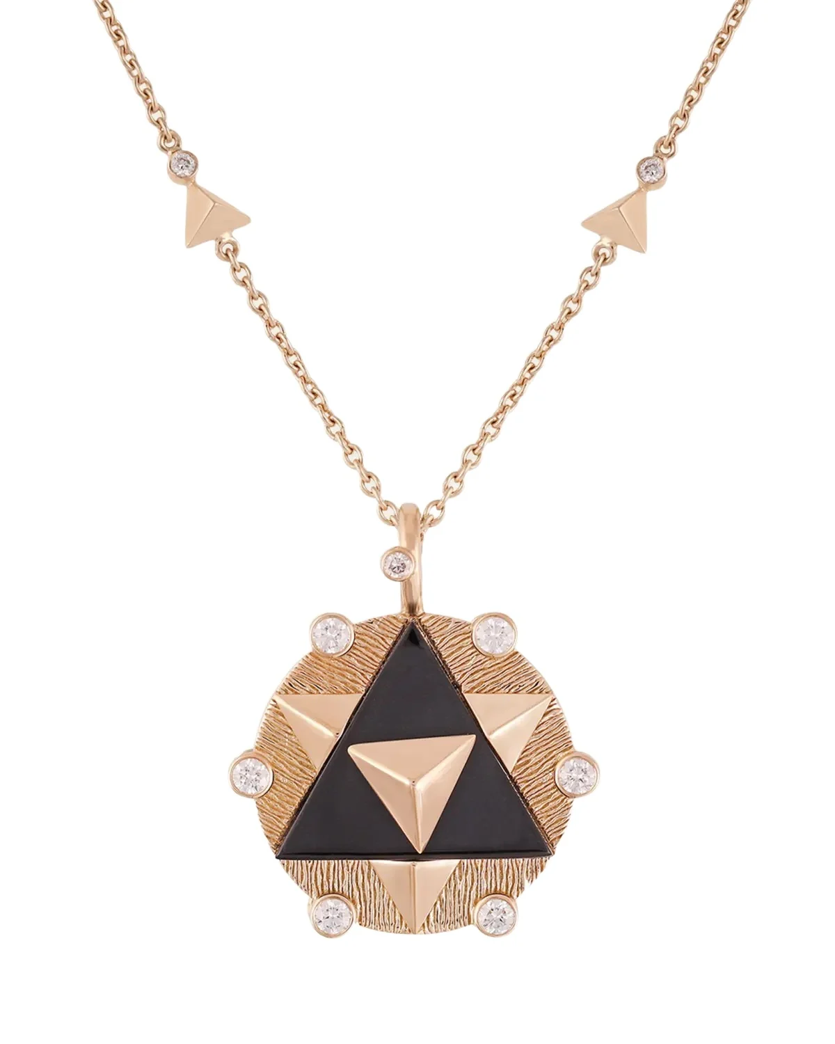 Aravali Yantra Diamond and Black Onyx Pendant Necklace Aravali Yantra Diamond and Black Onyx Pendant Necklace