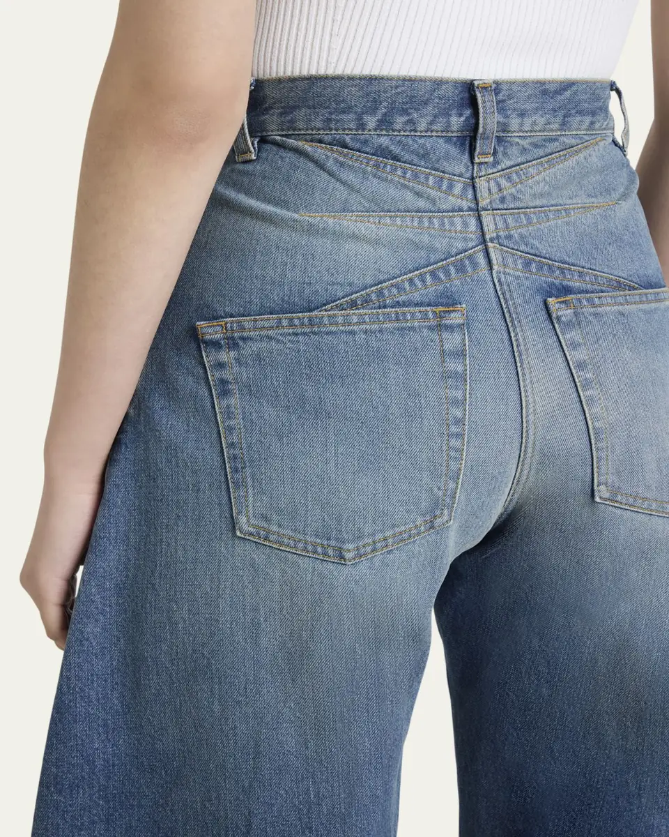 ALAÏA Mid-Rise Wide-Leg Barrel Jeans | Thumbnail 5