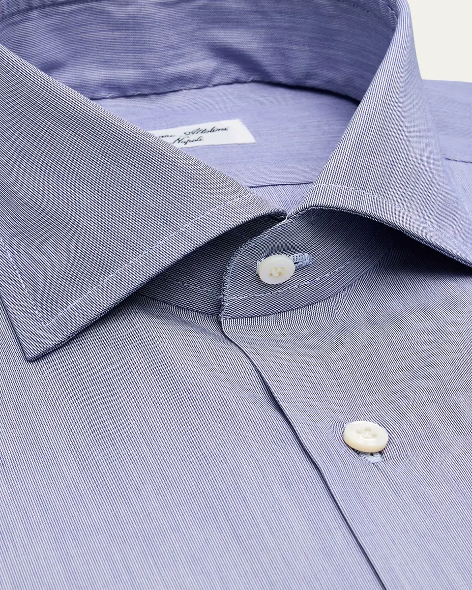 Cesare Attolini Men's Cotton Candy Stripe Dress Shirt | Thumbnail 2