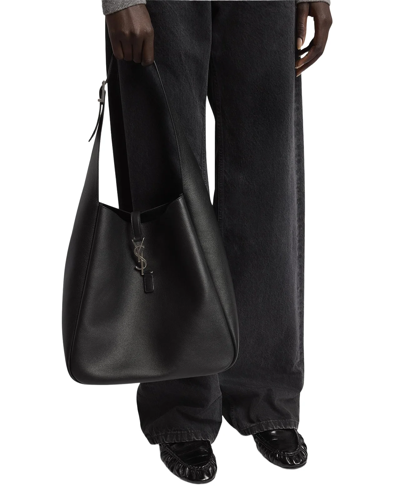 Le 5 A 7 Large Shoulder Bag in Smooth Leather