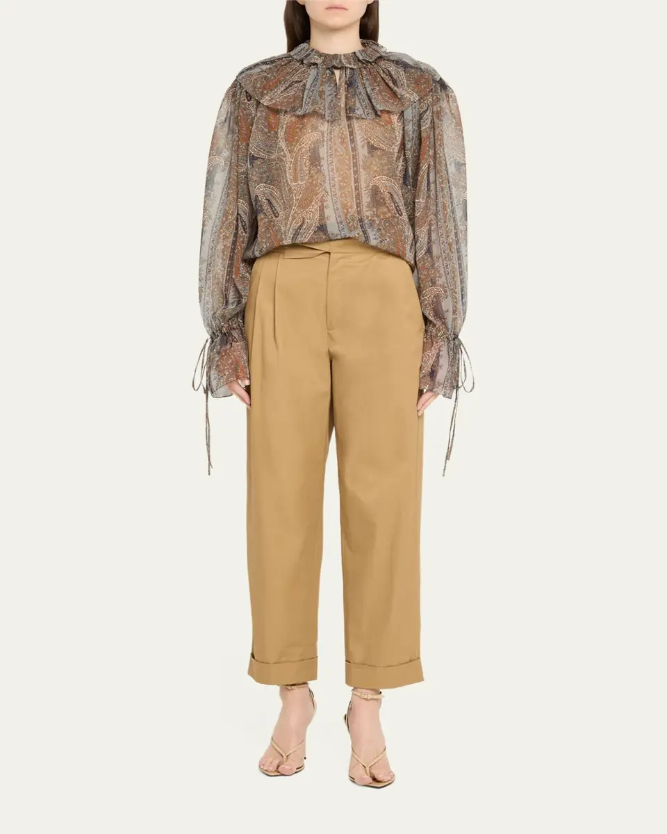 Saint Laurent Paisley Button Down Sheer Blouse | Thumbnail 6 Saint Laurent Paisley Button Down Sheer Blouse | Thumbnail 6