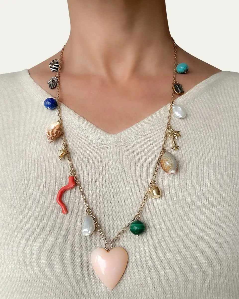 Haute Victoire Les Charmantes Opal Heart Charm Necklace | Thumbnail 3 Haute Victoire Les Charmantes Opal Heart Charm Necklace | Thumbnail 3