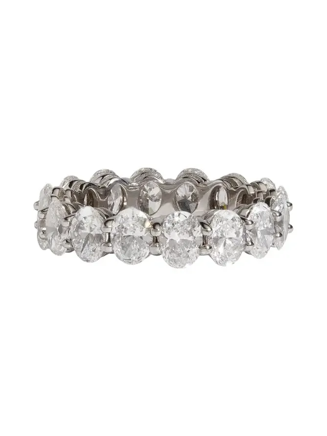 14K White Gold Oval Lab Grown Diamond Eternity Band