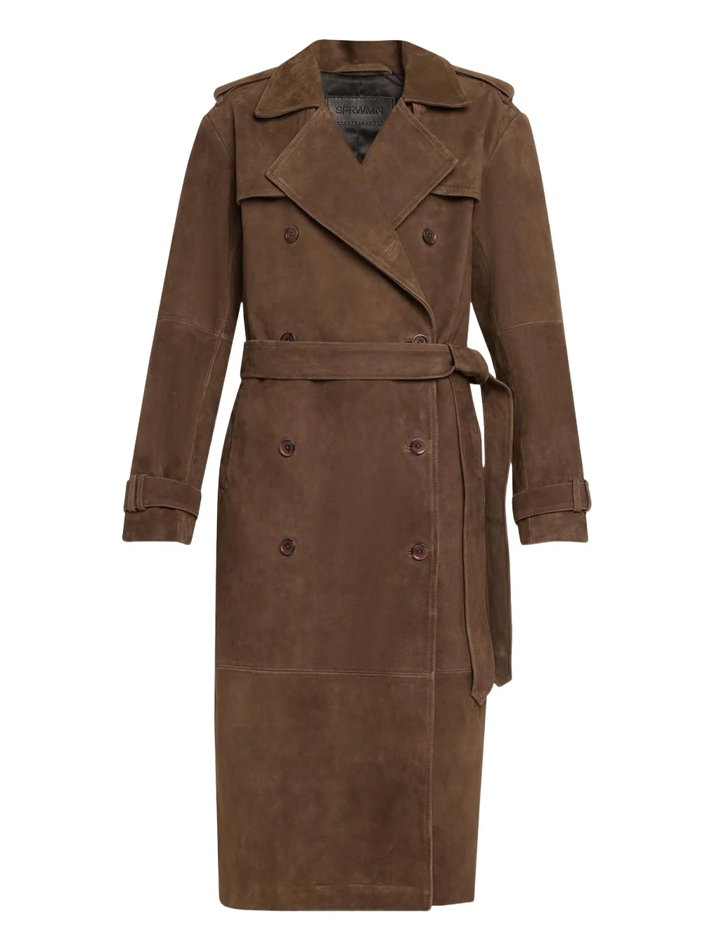 Suede Belted Trench Coat