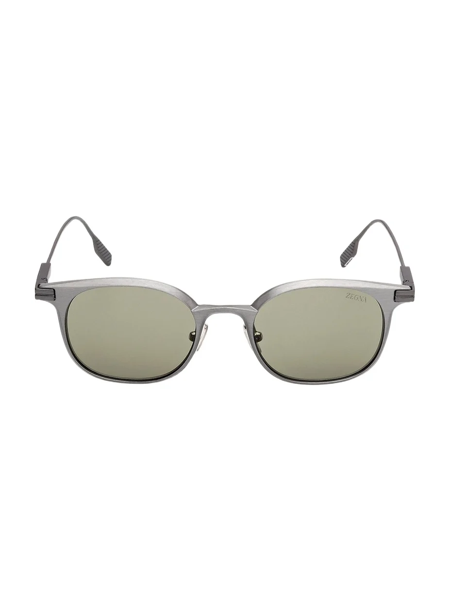 Zegna Men's Round Metal Sunglasses