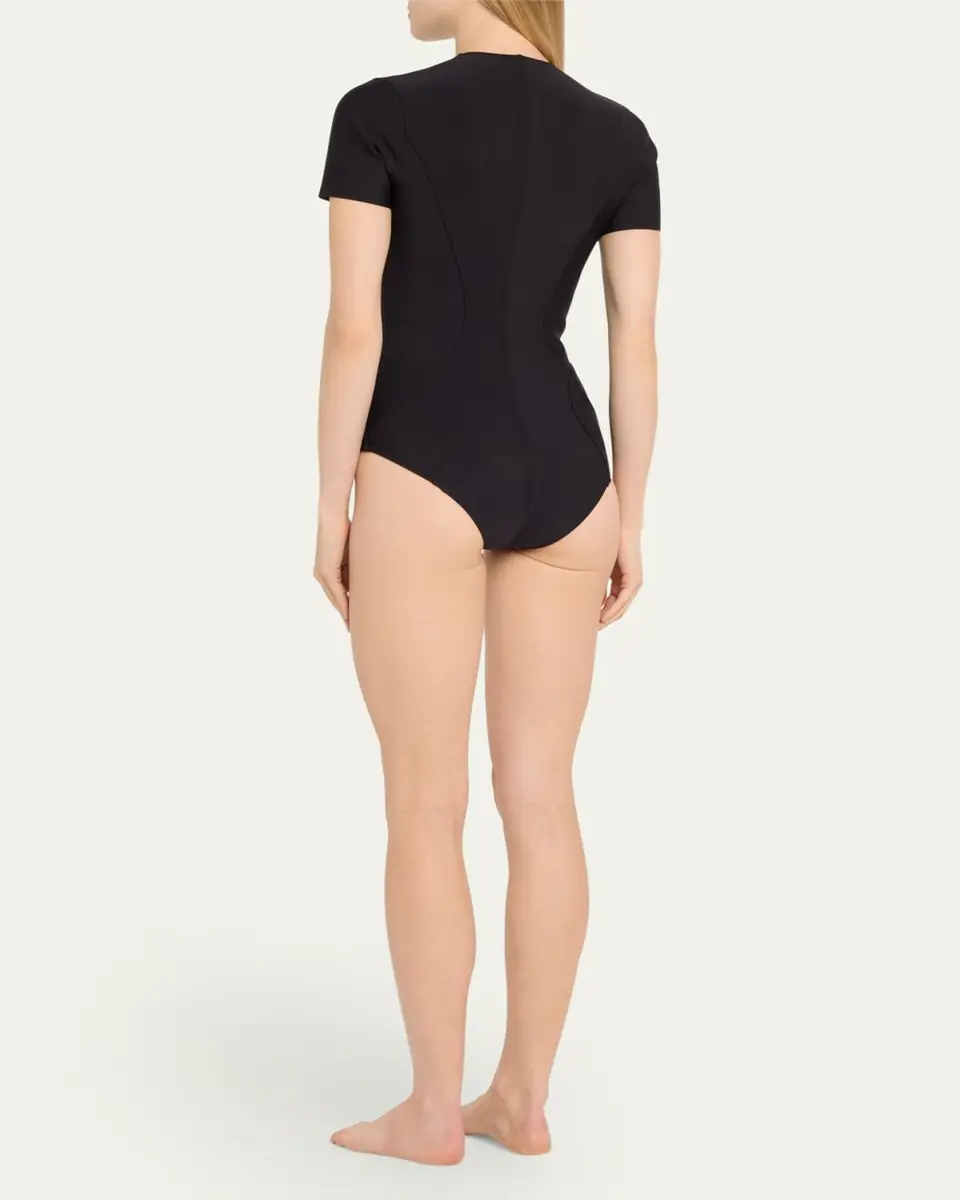 Lisa Marie Fernandez Farrah Rashguard One-Piece Swimsuit | Thumbnail 3