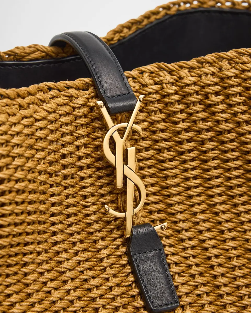 Saint Laurent Le 37 YSL Bucket Bag in Raffia and Leather | Thumbnail 6 Saint Laurent Le 37 YSL Bucket Bag in Raffia and Leather | Thumbnail 6