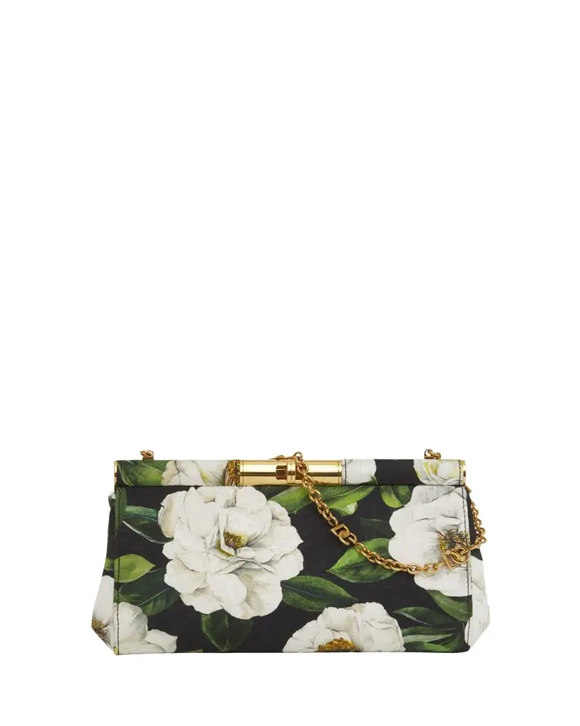 Dolce & Gabbana Marlene Small Flower-Print Clutch Bag | Image 1 Dolce & Gabbana Marlene Small Flower-Print Clutch Bag | Image 1