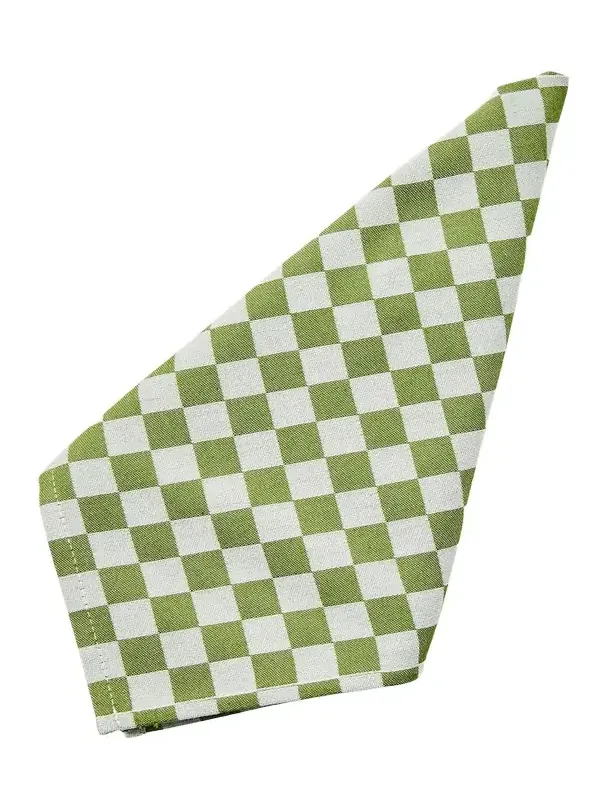 MacKenzie-Childs Green Check Napkins, Set of 4