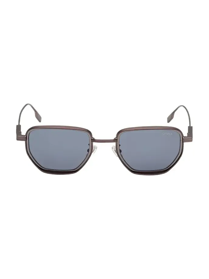 Men's Round Metal and Acetate Sunglasses