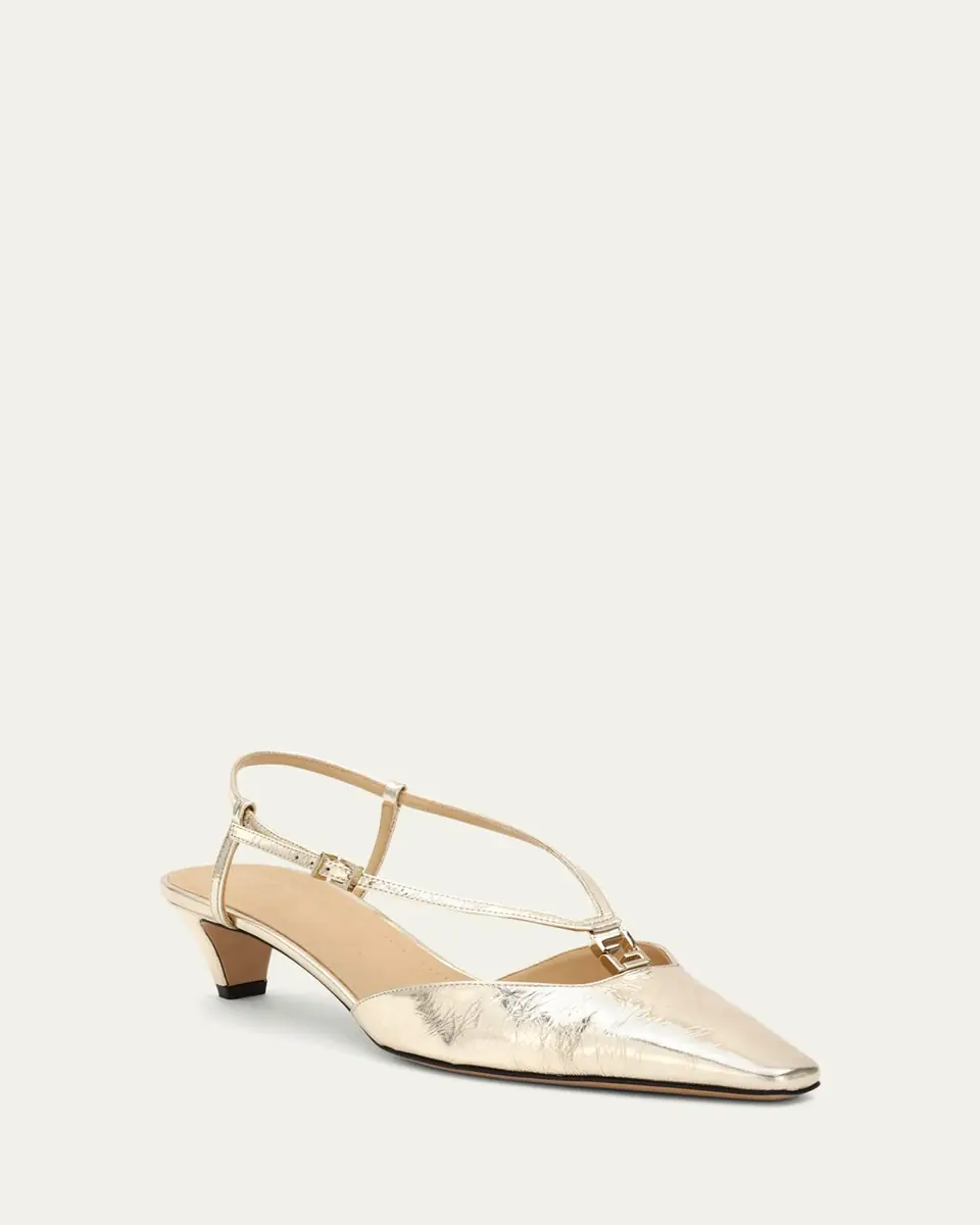 Fendi Fold Metallic 4G Ankle-Strap Pumps | Thumbnail 2 Fendi Fold Metallic 4G Ankle-Strap Pumps | Thumbnail 2