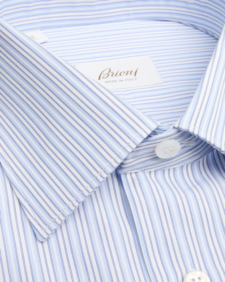 Brioni Men's Cotton Multi-Stripe Dress Shirt | Thumbnail 2