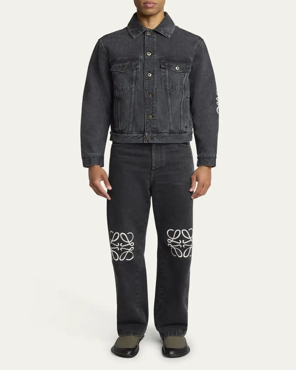 Loewe Men's Anagram Elbow Trucker Jacket | Thumbnail 2 Loewe Men's Anagram Elbow Trucker Jacket | Thumbnail 2
