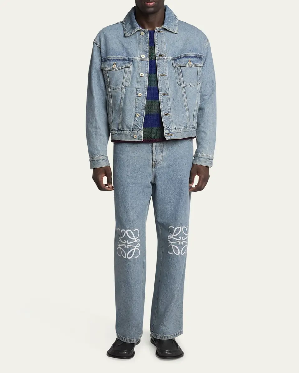 Loewe Men's Anagram Elbow Trucker Jacket | Thumbnail 2 Loewe Men's Anagram Elbow Trucker Jacket | Thumbnail 2