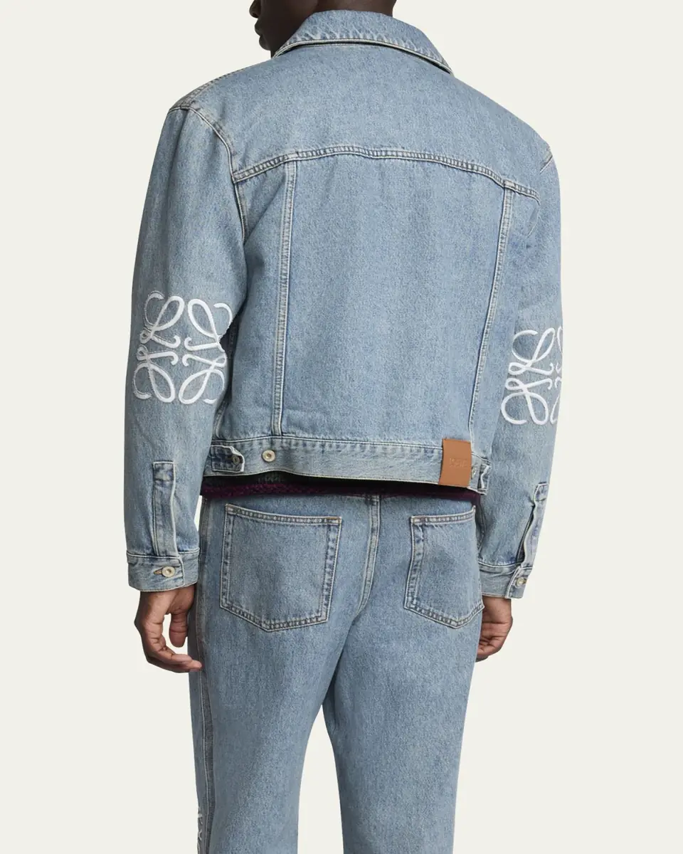 Loewe Men's Anagram Elbow Trucker Jacket | Thumbnail 3 Loewe Men's Anagram Elbow Trucker Jacket | Thumbnail 3
