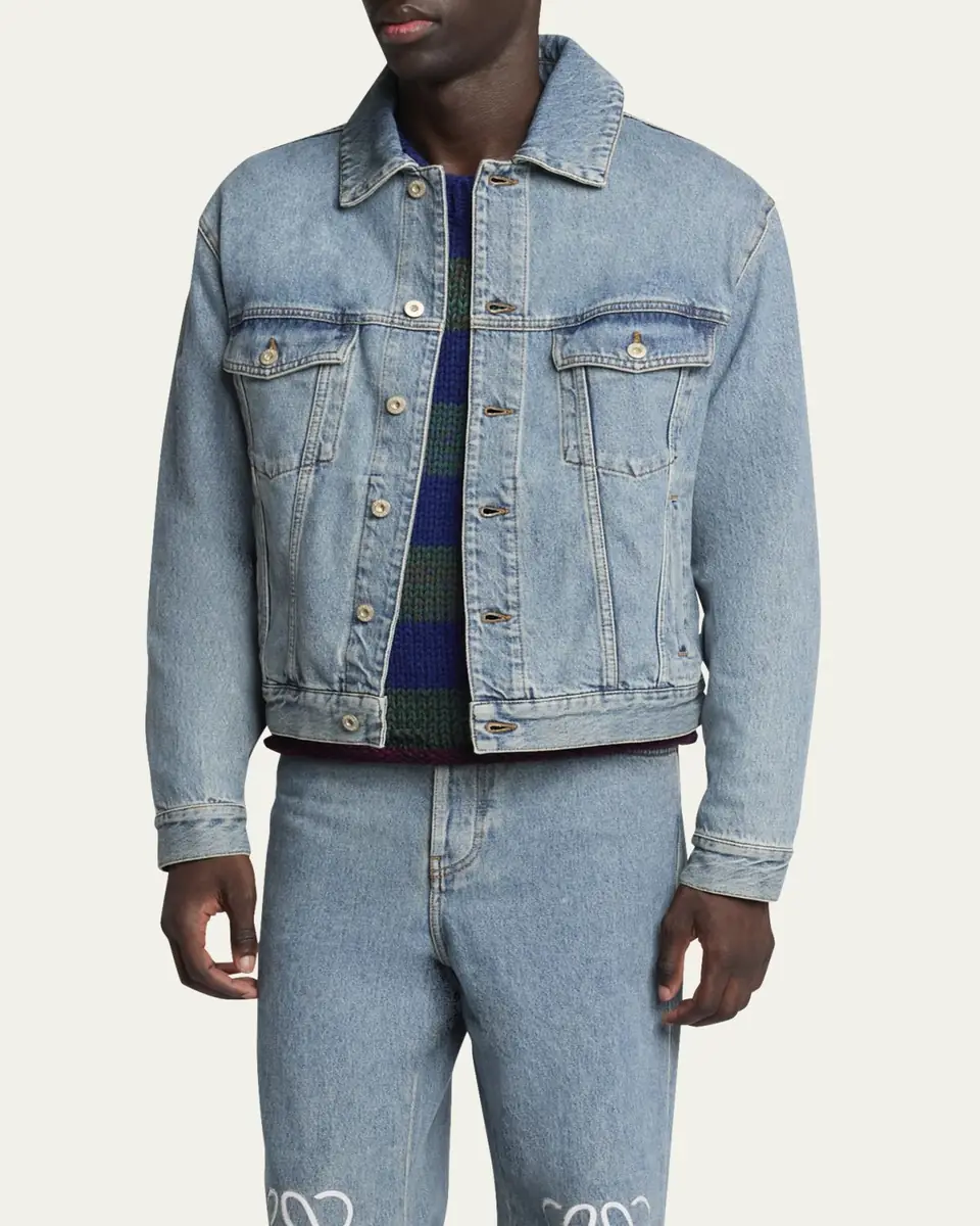 Loewe Men's Anagram Elbow Trucker Jacket | Thumbnail 4 Loewe Men's Anagram Elbow Trucker Jacket | Thumbnail 4