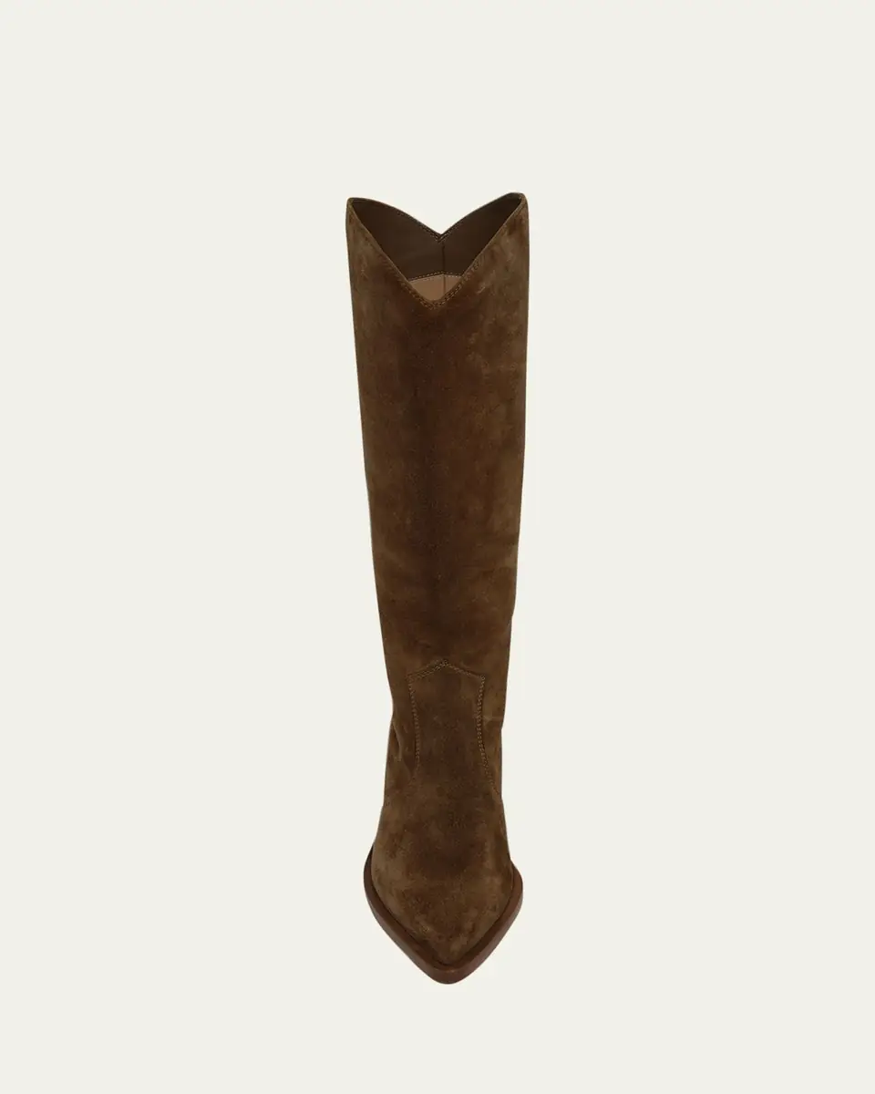Gianvito Rossi Suede Tall Western Boots | Thumbnail 2
