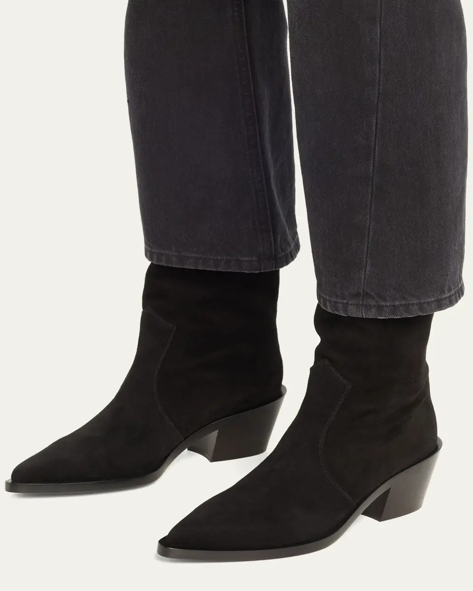 Gianvito Rossi Suede Tall Western Boots | Thumbnail 7