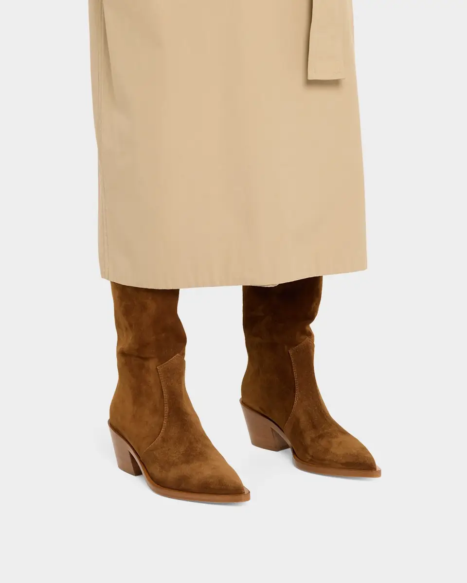 Gianvito Rossi Suede Tall Western Boots | Thumbnail 10