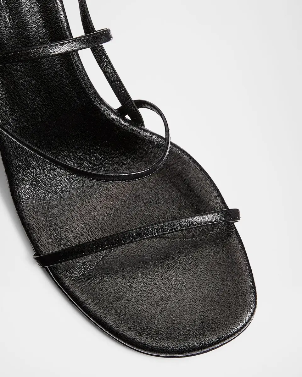 Khaite Strappy Leather Kitten-Heel Sandals | Thumbnail 5