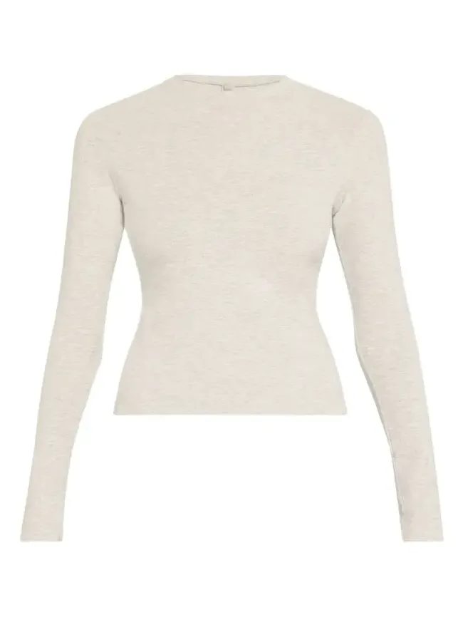 Cotton Jersey Long-Sleeve Crewneck T-Shirt