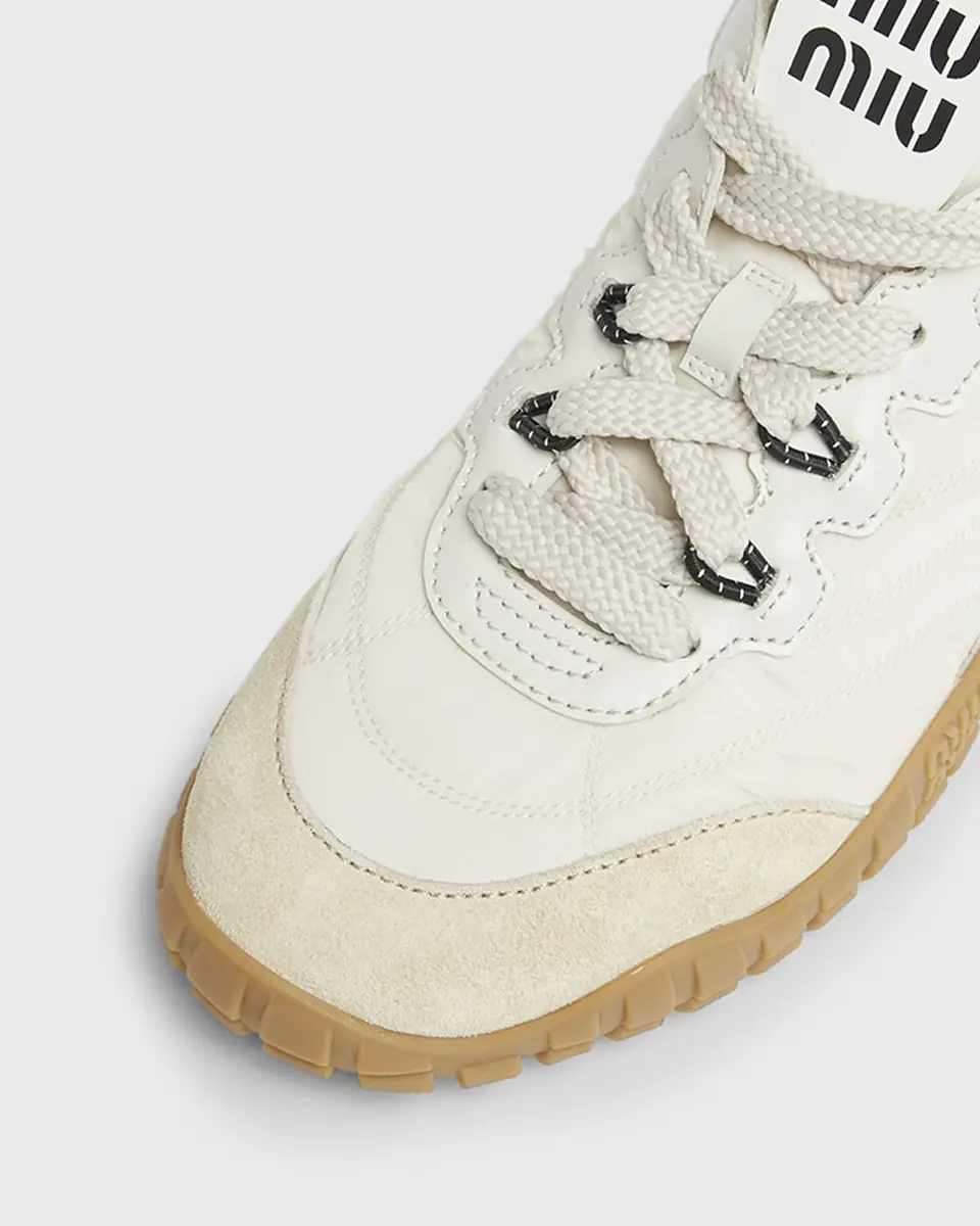 Miu Miu Low-Top Nylon & Leather Sneakers | Thumbnail 12