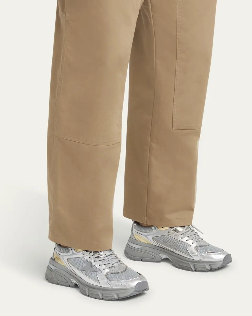 Golden Goose Men's Lightstar Mesh and Leather Runner Sneakers | Thumbnail 2 Golden Goose Men's Lightstar Mesh and Leather Runner Sneakers | Thumbnail 2