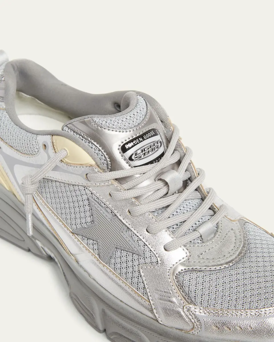 Golden Goose Men's Lightstar Mesh and Leather Runner Sneakers | Thumbnail 5 Golden Goose Men's Lightstar Mesh and Leather Runner Sneakers | Thumbnail 5