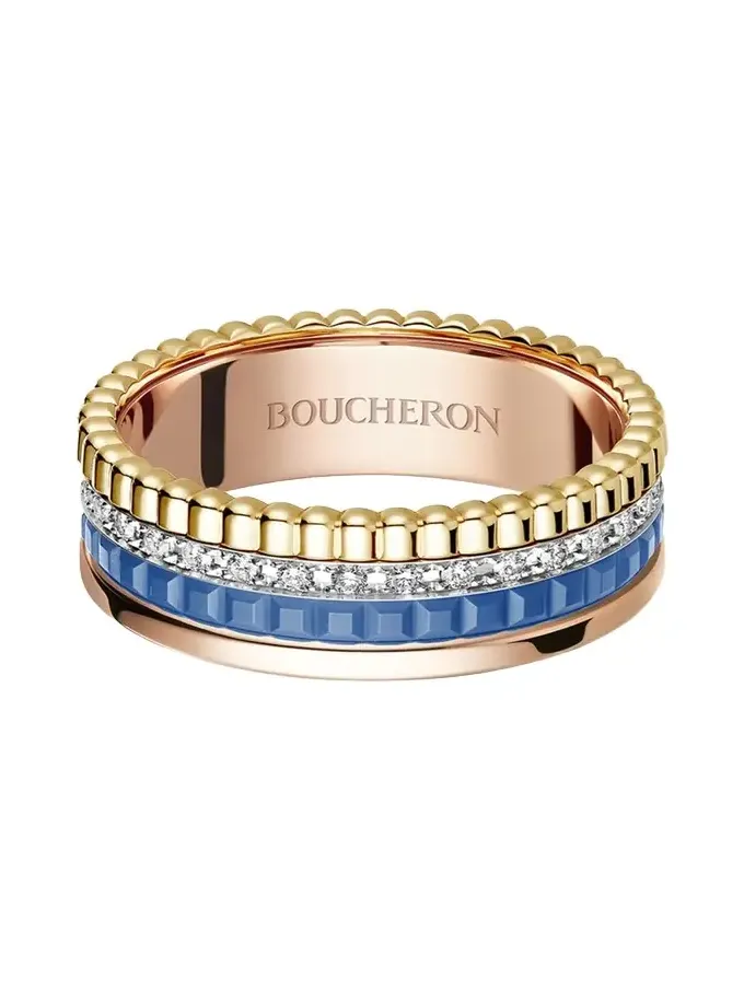 18K White, Rose, and Yellow Gold Quatre Blue Edition Ring with Diamonds 18K White, Rose, and Yellow Gold Quatre Blue Edition Ring with Diamonds