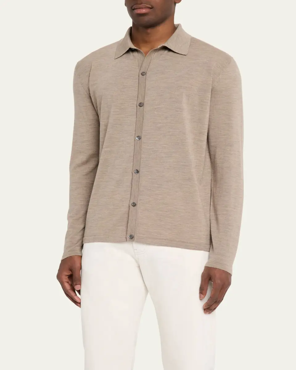 Bergdorf Goodman Men's Wool Overshirt Cardigan | Thumbnail 5