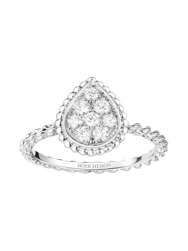 18K White Gold Serpent Boheme Diamond Ring with S Motif