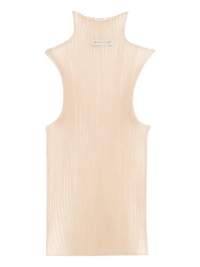 Sleeveless Modern Mist Sheer Turtleneck